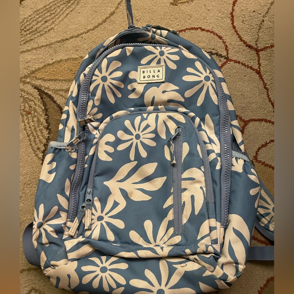 Billabong Floral Blue and Cream Backpack